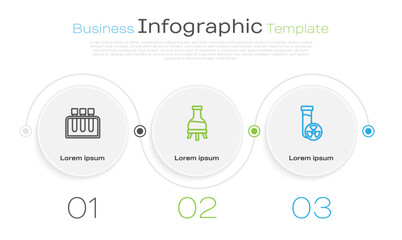 Set line Test tube, and with toxic liquid. Business infographic template. Vector