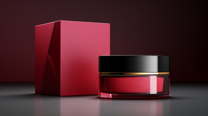 Cosmetic packaging design solid colour background