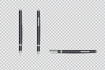 vector pen on transparent screen eps 10
