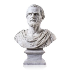 Fototapeta premium Detailed ancient greek philosopher marble bust sculpture