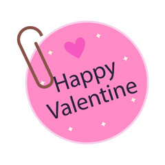 Vector valentine's day label on white background