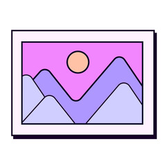 Vector vector gradient picture icon retro image icon in flat design