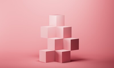 3d white background products display podium scene with geometric platform. Stand display cosmetic product 3d background. Stage product on pedestal display . 3d illustration.	