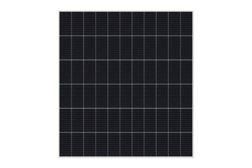 Top view of solar cells panels isolated on transparent background. Alternative and renewable source...