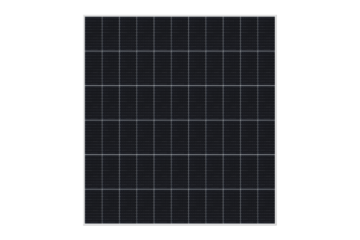 Top view of solar cells panels isolated on transparent background. Alternative and renewable source of electricity. Green and clean energy power