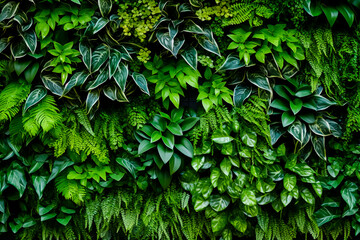 Plant wall natural green wallpaper and background.