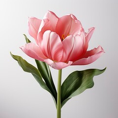 Close Up Beautiful Fresh Tulip ,Hd, On White Background