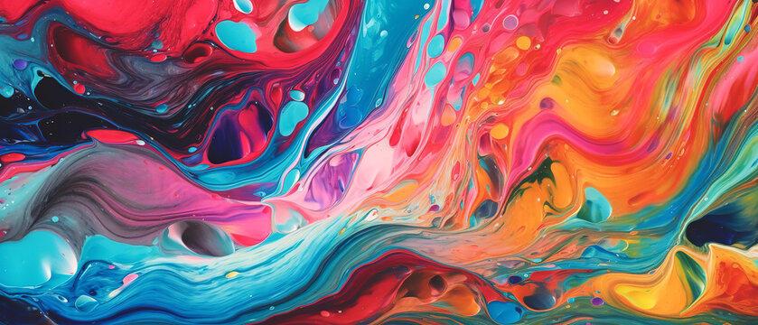 Abstract marbled acrylic paint ink painted waves painting texture