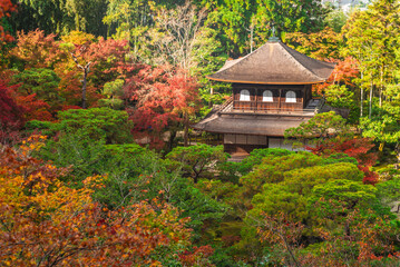 Ginkaku, the Temple of the Silver Pavilion located in Kyoto, Japan