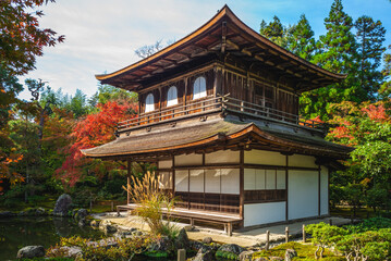 Ginkaku, the Temple of the Silver Pavilion located in Kyoto, Japan