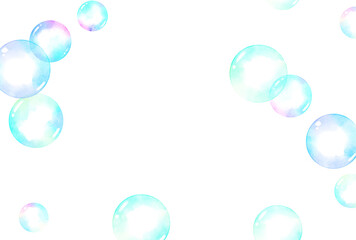 背景素材_水彩_シャボン玉