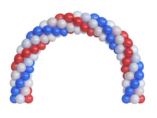 Arc made of balloons, balloon gate, portal, 3d rendering
