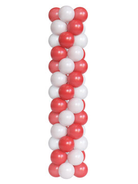 Vertical lienar balloon cluster, balloon column, celebration design element, 3d rendering
