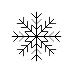 Snowflake single isolated icon. Vector illustration design element. Black outline on white background.