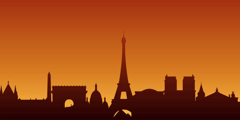 Naklejka premium Paris City skyline. Silhouette City Paris France background. Vector illustration