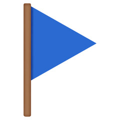 Blue Triangle Flag Illustration Isolated on White