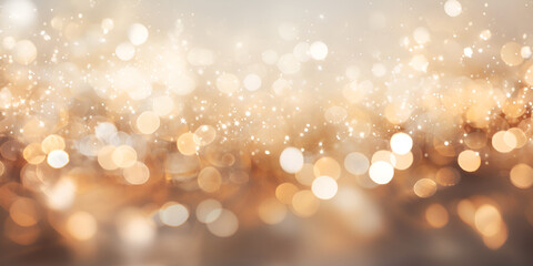 Fototapeta na wymiar Soft gold abstract glitter and blurred lights background