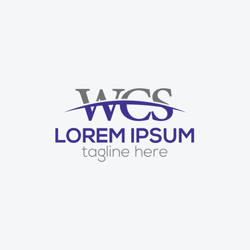 WCS letter monogram logo. WCS letter minimalist logo, creative corporate logo design vector template