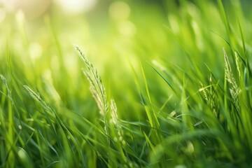 Obraz premium eco-friendly natural green grassland for fresh morning