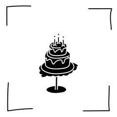 Vector. Contour icons. Line icons of desserts and sweet dishes. Candies, chocolate, cakes, donuts, ice cream in sketch style. Icons set,  stroke. Hand drawn signs. Desserts and sweets doodle set.