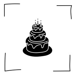 Vector. Contour icons. Line icons of desserts and sweet dishes. Candies, chocolate, cakes, donuts, ice cream in sketch style. Icons set,  stroke. Hand drawn signs. Desserts and sweets doodle set.