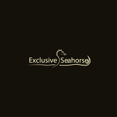 Wavy seahorse luxury logo design for business