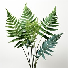 Green Fern Leaves Bottom ,Hd, On White Background
