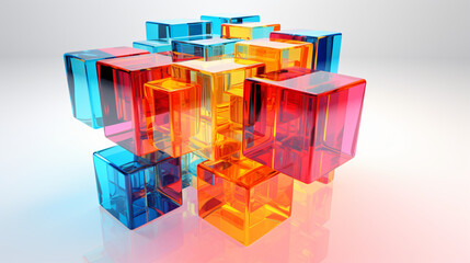 Abstract colorful cube
