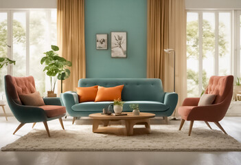 Concept di design d'interni in stile retrò III