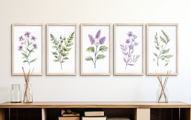 Botanical Watercolor ,frame with flowers , Unique Floral Wall Art, frames 2:3, Printable Wall Decor.
