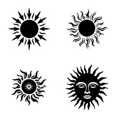 Sun silhouette, sunrays silhouette, sun vector, sun svg, sun png, sun, vector, icon, summer, set, illustration, flower, design, symbol, star, sign, art, collection, decoration, element, pattern, yello