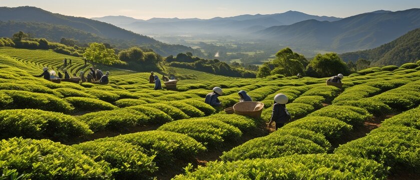 In the mountains, a tea factory