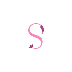 Pink letter s logo design elegant flower alphabet, Brand Identity, flat icon, monogram, business, editable, eps, royalty free image, corporate brand, creative, icon