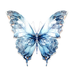 Fantasy crystal butterfly isolated on transparent background,transparency 