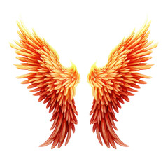 Red angel wings isolated on transparent background,transparency 