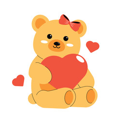 Teddy Bear With Red Heart Love