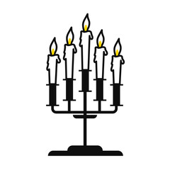 Vector candle candlestick chandelier classic ornament