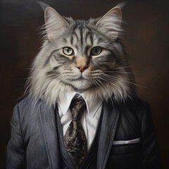 Cat in suit