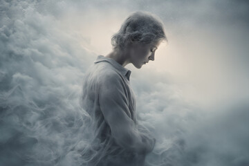 Obraz premium Close-up portraits on the theme of dreams and coldness