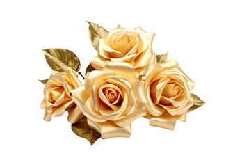 Golden rose bouquet No shadows, highest details