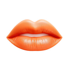 Orange lips isolated on transparent background,transparency 
