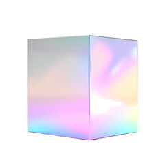 Hologram box mockup isolated on transparent background,transparency 