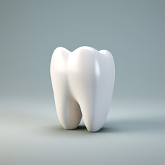 Single tooth, white, solid background, matte texture, reduced reflection 