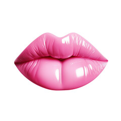Pink lips isolated on transparent background,transparency 