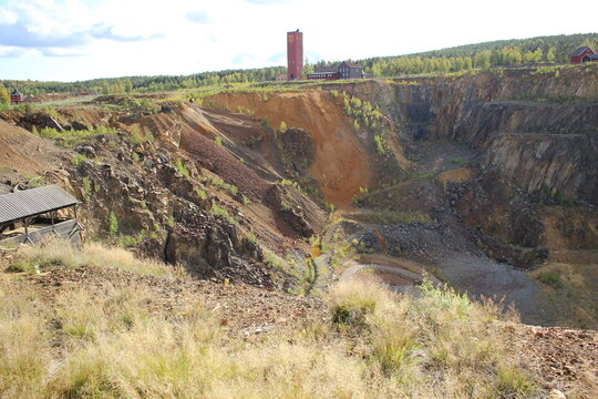Kupfergrube und Kupferbergwerk in Falun, Schweden