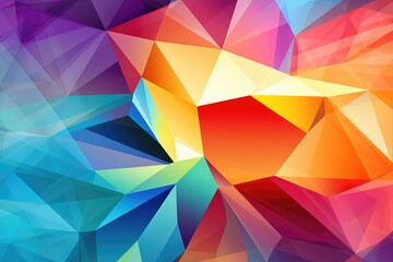 Multicolored polygonal mosaic, crystal facets. - obrazy, fototapety, plakaty