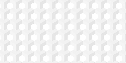 Abstract geometric structure mosaic and tile square background with cubes pattern. Seamless geometric pattern abstract background. abstract cubes geometric white and gray color hexagon technology.