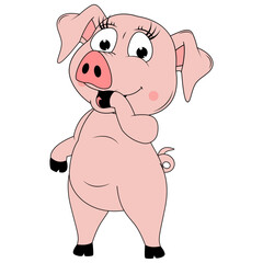 cute pig animal cartoon illustration