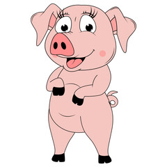 cute pig animal cartoon illustration