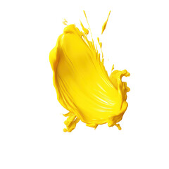 Yellow smudge smear cream isolated on transparent background,transparency 
